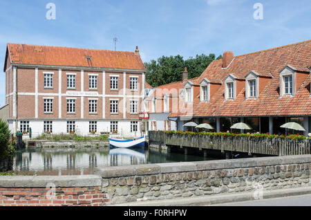 Musee du Moulin (Mill Museum) e l'Hotel de la Plage in Normandie città di Wissant Foto Stock