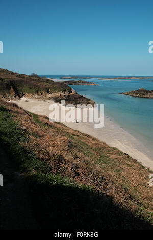 Herm Island si trova a poca distanza dalla costa di Guernsey Foto Stock