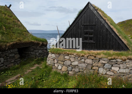 L'Islanda, a ovest di fiordi (Westfjords). Isafjordur, Bolungarvik. Osvor (aka Maritime Museum) xix secolo Fisherman's stazione. Foto Stock