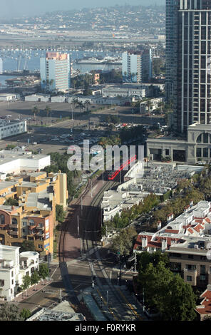 Vista aerea di San Diego Downtown Foto Stock