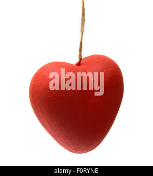 Cartapesta cuore isolato su sfondo bianco Foto Stock