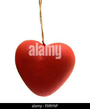 Cartapesta cuore isolato su sfondo bianco Foto Stock