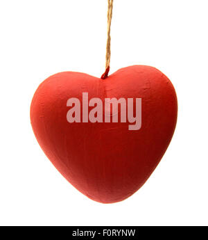 Cartapesta cuore isolato su sfondo bianco Foto Stock