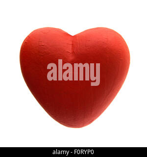 Cartapesta cuore isolato su sfondo bianco Foto Stock