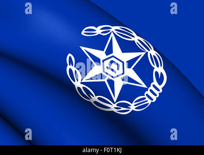 3D Bandiera di Israele la polizia. Close up. Foto Stock