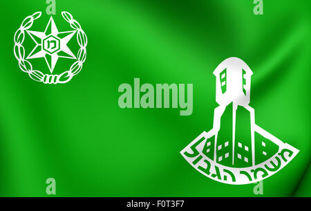 Bandiera di Israele della Polizia di frontiera. Close up. Foto Stock