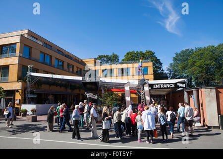 ABBA il museo una mostra interattiva con gruppo pop ABBA a Stoccolma, in Svezia, in Scandinavia, Europa Foto Stock