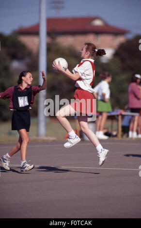 Netball partita in corso, Sydney, Nuovo Galles del Sud, Australia Foto Stock