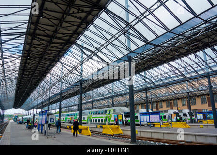 Rautatieasema, la principale stazione ferroviaria, Helsinki, Finlandia, Europa Foto Stock