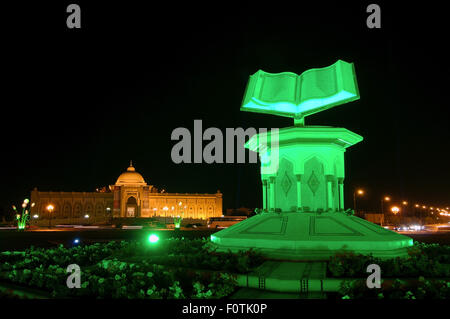 Emirato Sharjah Emirati Arabi Uniti. 15 ottobre, 2014. Sharjah Light Festival, Corano, emirato Sharjah Emirati Arabi Uniti, Vicino Oriente © Andrey Nekrasov/ZUMA filo/ZUMAPRESS.com/Alamy Live News Foto Stock