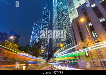 Hong Kong il distretto finanziario con la Banca di Cina edificio, Hong Kong, Cina Foto Stock