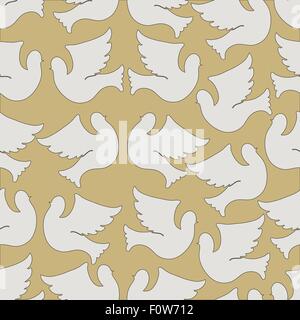 Tortore e piccioni pattern senza giunture Illustrazione Vettoriale