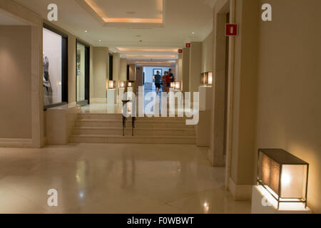 Interior area pubblica dell'Hotel Príncipe Felipe, La Manga Club Resort, La Manga, Murcia, sud orientale della Spagna, Europa Foto Stock