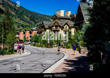 Scena di strada a Vail Colorado Foto Stock