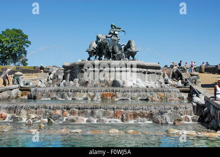 La Fontana Gefion a Copenhagen, Danimarca Foto Stock