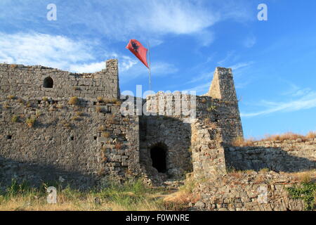 Barbican porta d'ingresso al primo cortile, Castello di Rozafa, Shkodra, Albania, Balcani, Europa Foto Stock