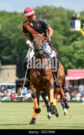 La Bledisloe Warwickshire Cup finale a Cirencester Park Polo Club - Apeshill Club ha preso su H B Polo con Apeshill eseguire eventuali vincitori del prestigioso trofeo. Dotato di: atmosfera dove: Cirencester, Regno Unito quando: 21 Giu 2015 Foto Stock