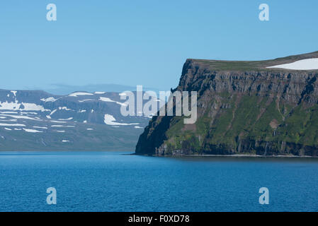 L'Islanda, Westfjords, Jokulflrdir, Lonagfjordur Riserva Naturale (66°16'33' N 22°37'15" W). Foto Stock