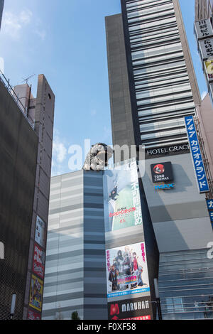 Testa di Godzilla Kabukicho,Shinjuku, Tokyo, Giappone Foto Stock