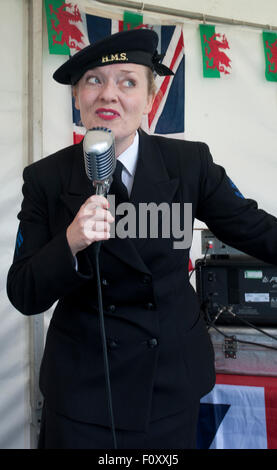 1940s weekend a Llandrindod Wells, Powys, Agosto 2015 Foto Stock