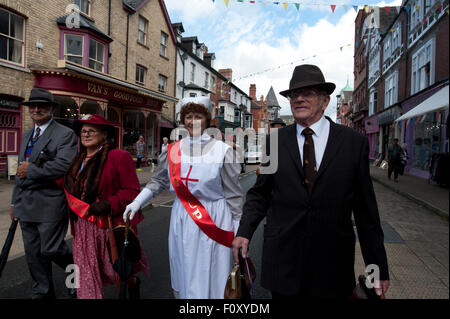 1940s weekend a Llandrindod Wells, Powys, Agosto 2015 Foto Stock