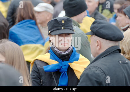 Odessa, Ucraina. 15 ottobre, 2014. Odessa, Ucraina. Il 13 aprile 2014. I sostenitori di maidan Odessa aderito a sostegno di un sistema unificato di Ucraina, contro il separatismo © Andrey Nekrasov/ZUMA filo/ZUMAPRESS.com/Alamy Live News Foto Stock