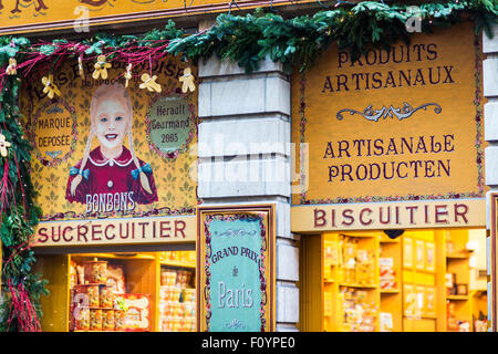 Cioccolato e biscotto shop, Bruxelles, Belgio Foto Stock