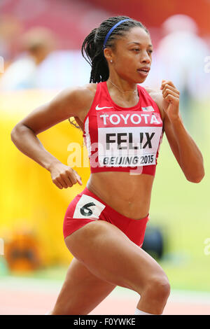 Pechino, Cina. 24 Ago, 2015. Allyson Felix (USA) Atletica leggera : XV IAAF Campionati del Mondo di atletica leggera Pechino 2015 Donne 400m riscalda a Stadio Nazionale di Pechino a Pechino in Cina . Credito: YUTAKA AFLO/sport/Alamy Live News Foto Stock