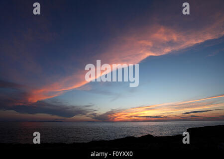 Tramonto su Mallorca MajorcaSunset da Minorca, su Mallorca Foto Stock