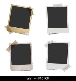 Vecchio vuoto photo frame con nastro Illustrazione Vettoriale