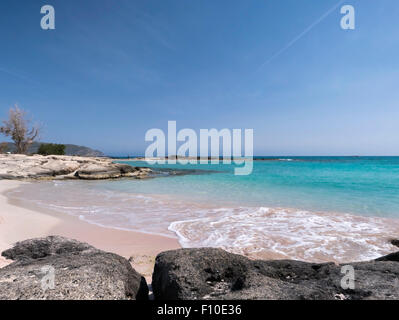 La spiaggia di Elafonissi, distretto di Chania, Creta, Grecia. Foto Stock
