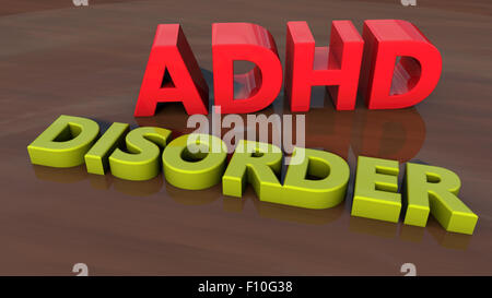 ADHD disturbo testo 3d e pavimento Foto Stock