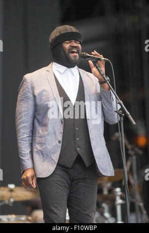 Gregory Porter domenica (agosto 23) al V Festival di Chelmsford,Essex. Foto Stock