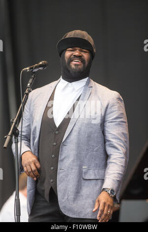 Gregory Porter domenica (agosto 23) al V Festival di Chelmsford,Essex. Foto Stock