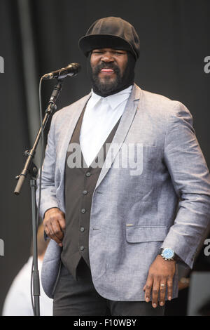 Gregory Porter domenica (agosto 23) al V Festival di Chelmsford,Essex. Foto Stock