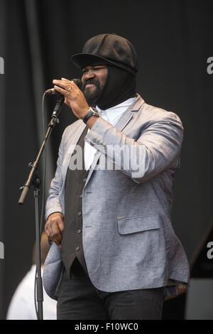 Gregory Porter domenica (agosto 23) al V Festival di Chelmsford,Essex. Foto Stock