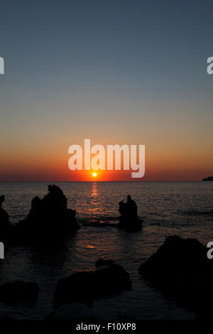 Tramonto da Minorca, su Mallorca Foto Stock