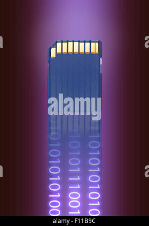 Micro scheda di memoria per fotocamera in numeri di sfocatura Foto Stock