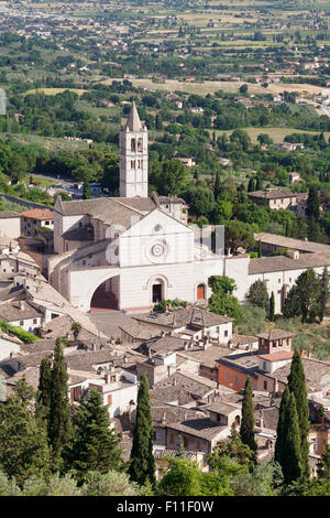 Basilica di Santa Chiara ad Assisi, Provincia di Perugia, Umbria, Italia Foto Stock