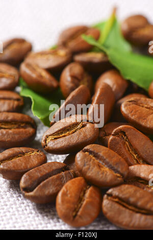 Di medie Arabica torrefatto Caffè in grani Foto Stock