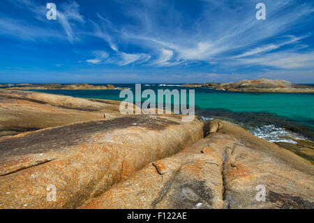 Acque turchesi in William Bay National Park. Foto Stock