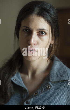 Nerea Barros prende parte a un servizio fotografico durante le riprese della serie TV 'apache' a Madrid con: Nerea Barros dove: Madrid, Spagna Quando: 24 Giu 2015 Foto Stock