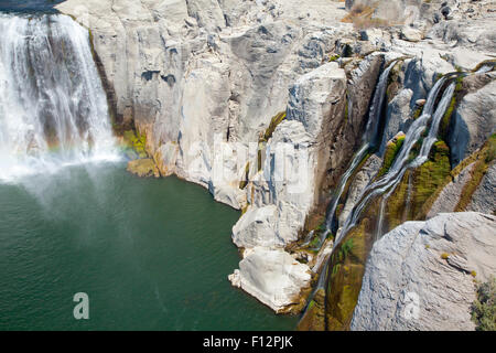 Shoshone Falls, Snake River Canyon che mostra arcobaleno nella tarda estate, Idaho, 2015. Foto Stock