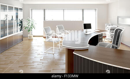 3D Interni rendering di un ufficio moderno Foto Stock
