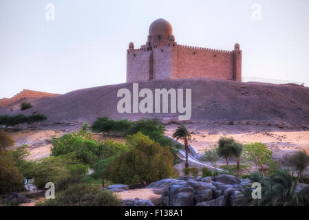 Aswan, Mausoleo di Aga Khan, Nilo, Egitto, Africa Foto Stock