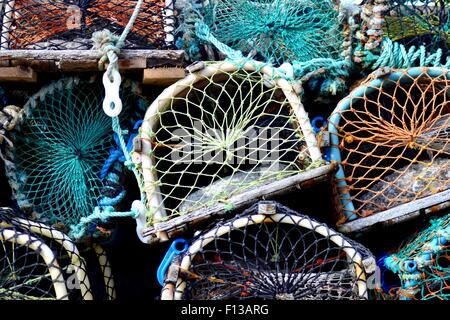 Lobster Pot e la cantra pila Foto Stock