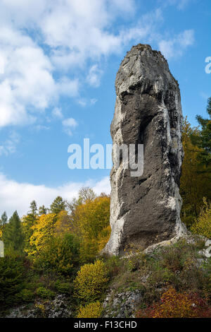 Il rock 'Hercules macis' in Pieskowa Skala (Ojcowski National Park, Polonia) Foto Stock