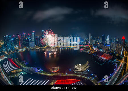 Fuochi d'artificio in Singapore Foto Stock