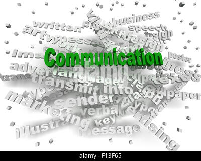 Immagine 3d parola di comunicazione il concetto di cloud Foto Stock
