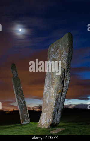 Le imponenti pietre permanente di Lundin Links, Fife Scozia. Foto Stock